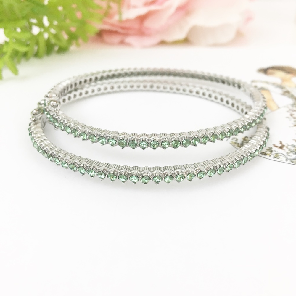 Set of 2 Crystal Hinged Bracelets HSN